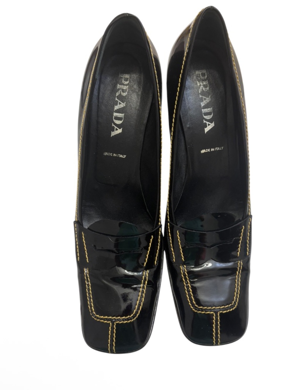 Prada vintage heeled patent leather Vernice shoes 1D1295 in box